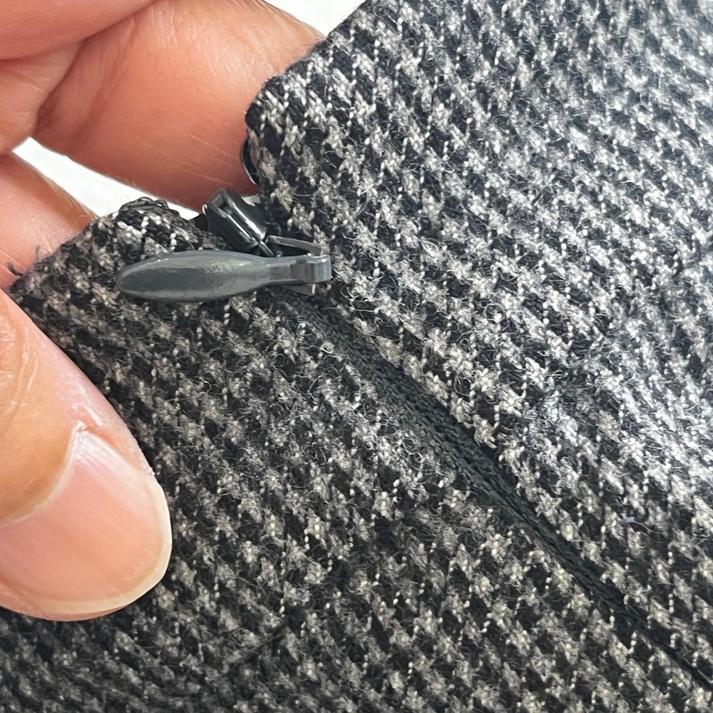 Babaton‎ Dress Pants Women 6 Grey Stretch Wool Cashmere Houndstooth - Picture 6 of 11